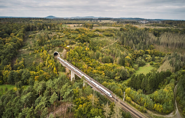 Train in forest, Germany
