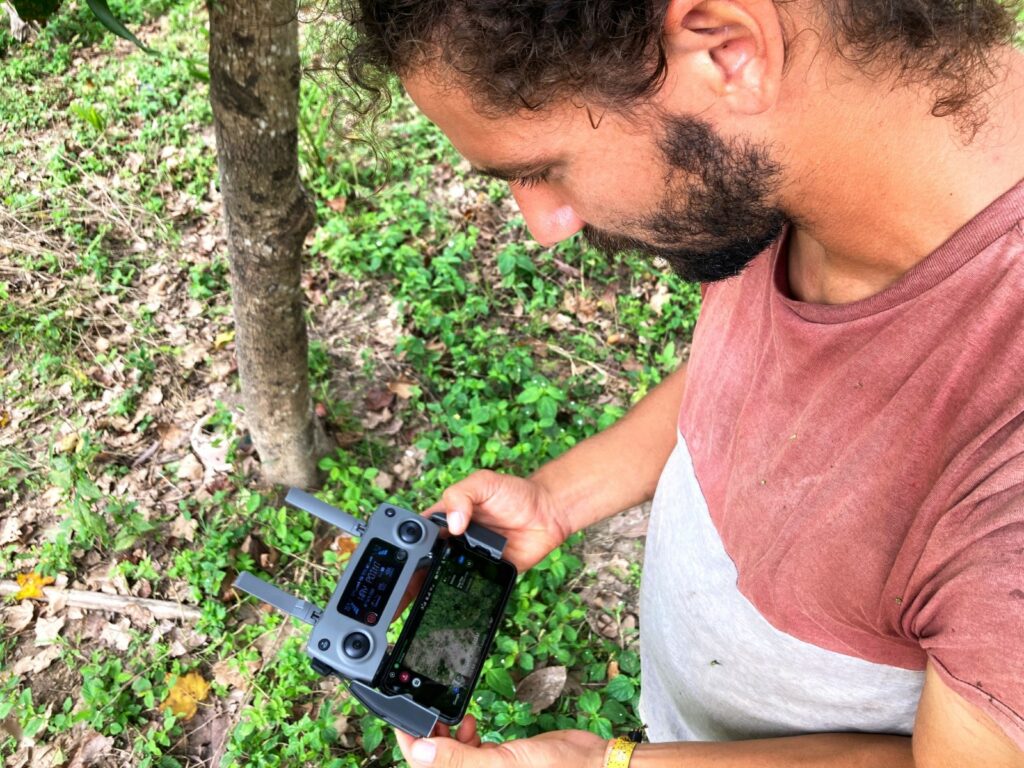 Basile Houters, steering drone, forest restoration project