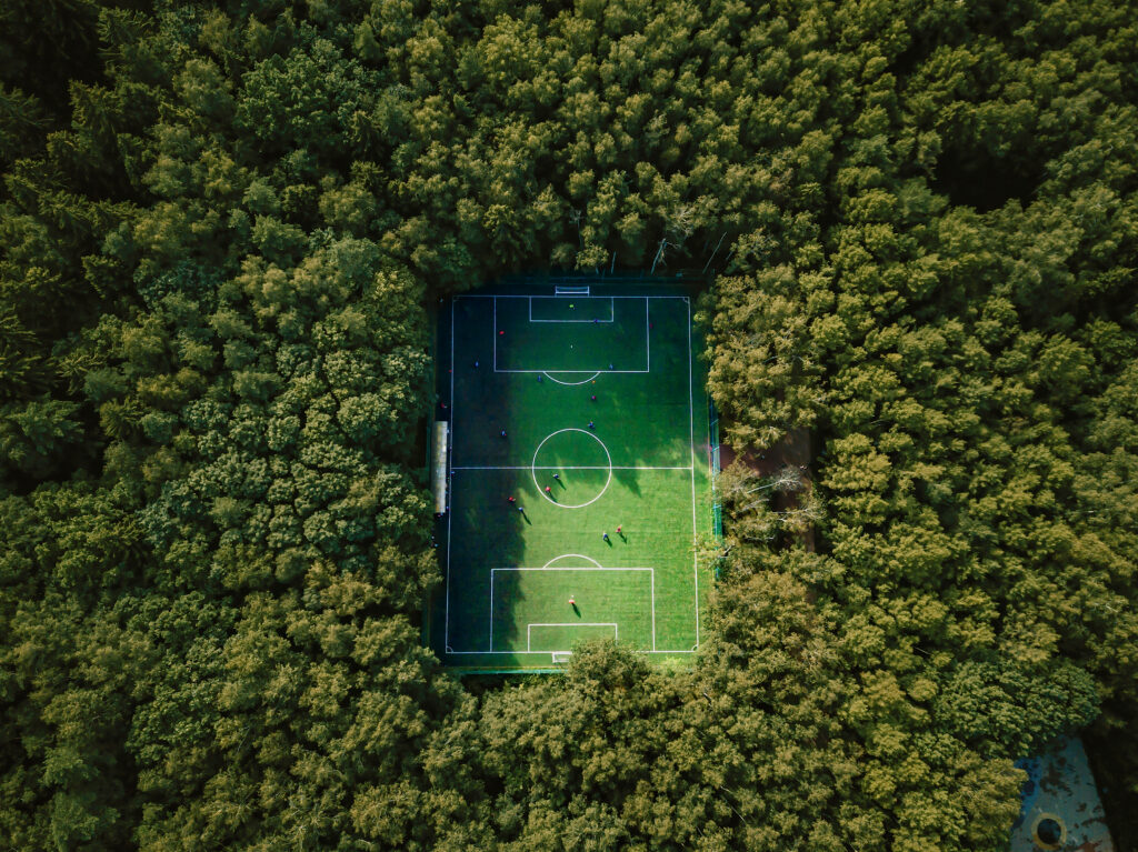 football field in forest