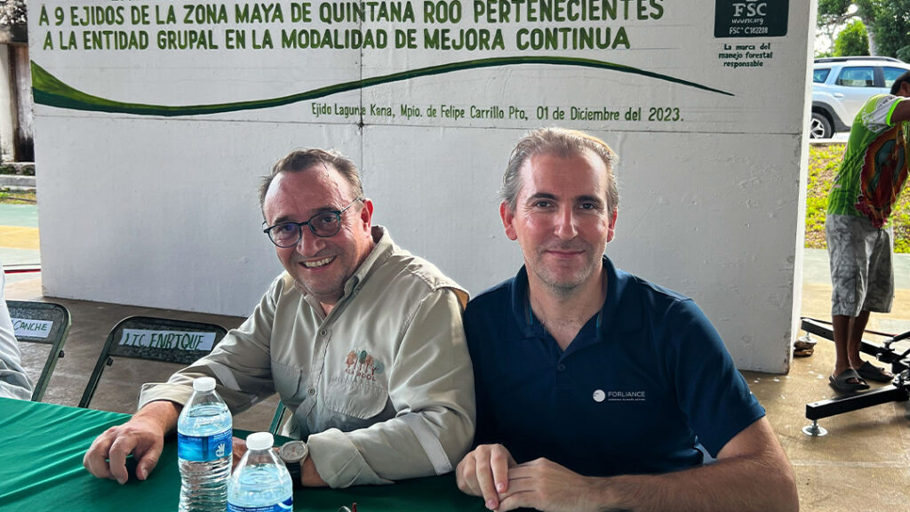 Enrique Espinosa and German Rodriguez at the XiCO FSC certification event in Mexico. 